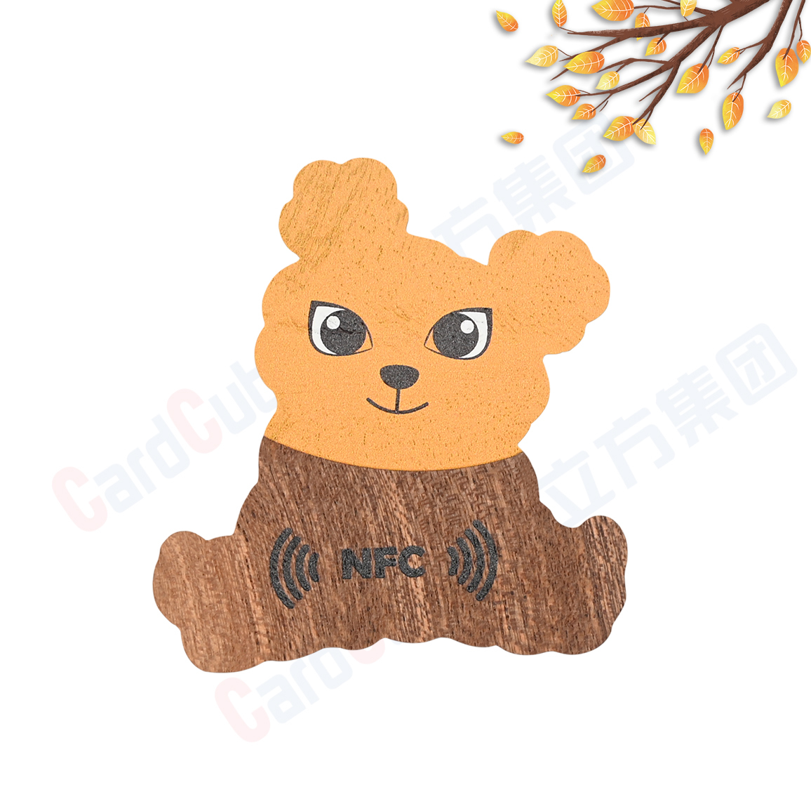 Custom Bear-Shaped Wooden RFID & NFC Key Fobs for Hotel Access Control