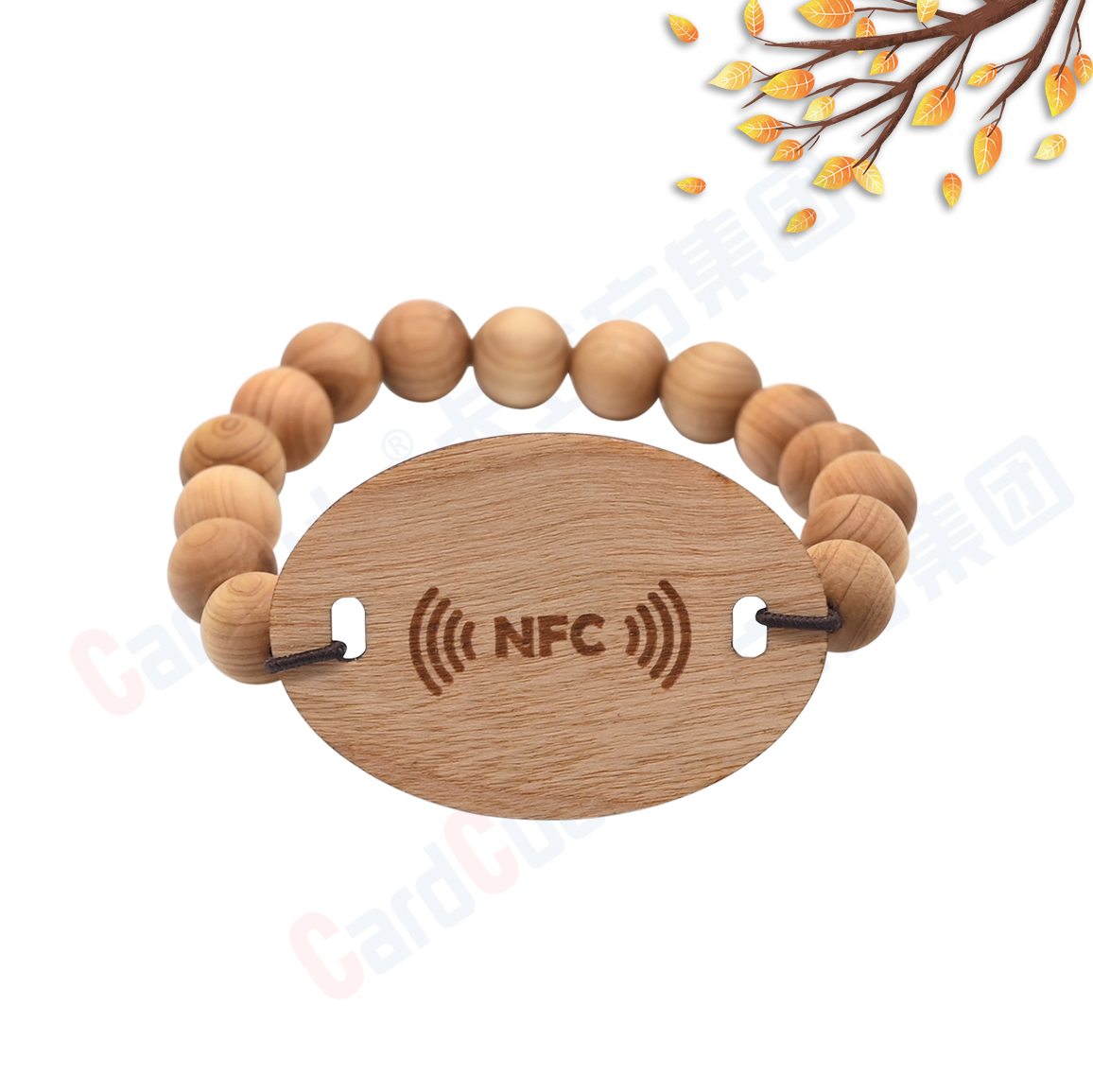 Custom Wood Beaded RFID Wooden Tag Bracelet Direct Manufacturer